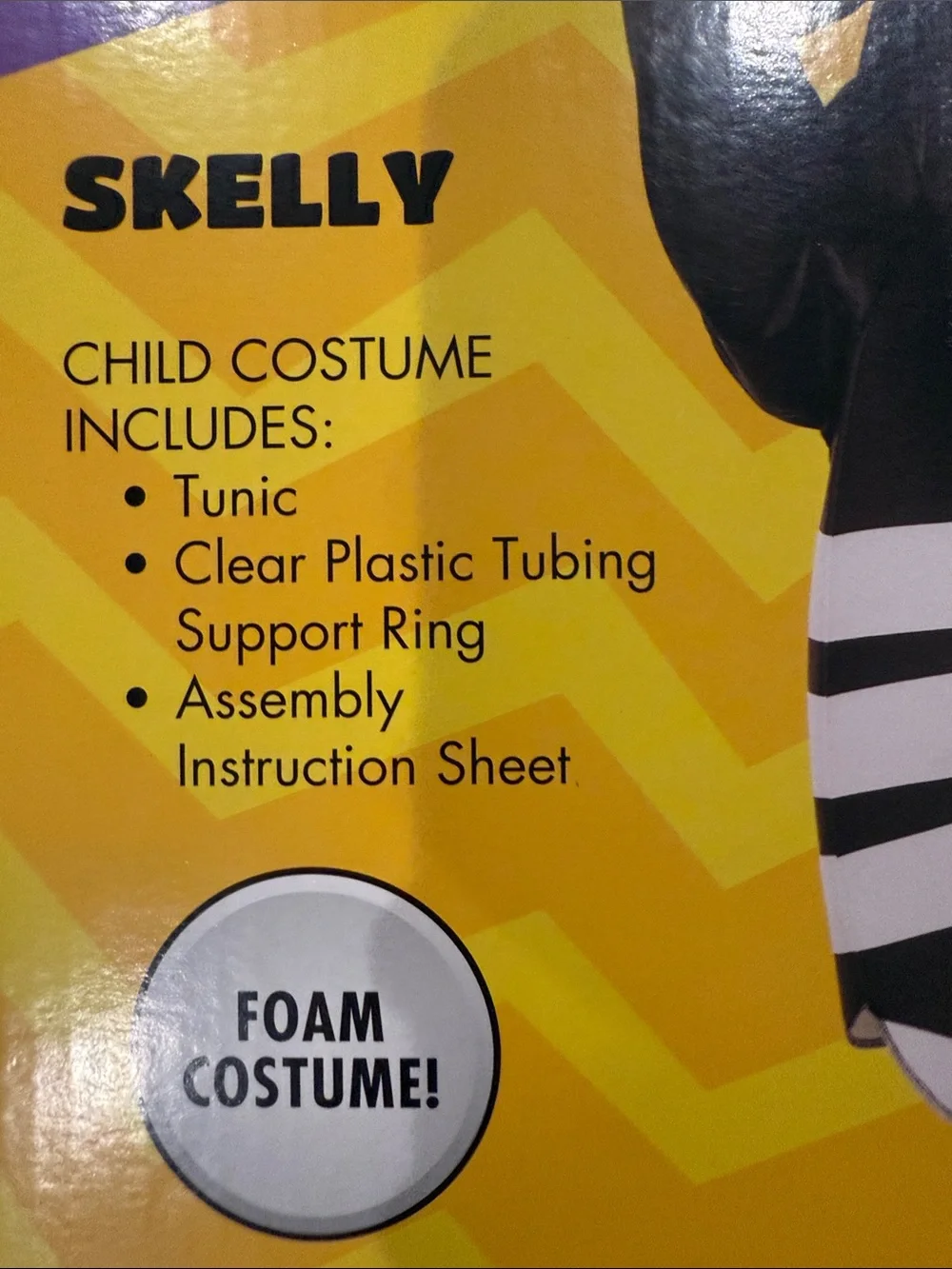 Fall Guys Skelly Foam Halloween Costume - Black & White child size